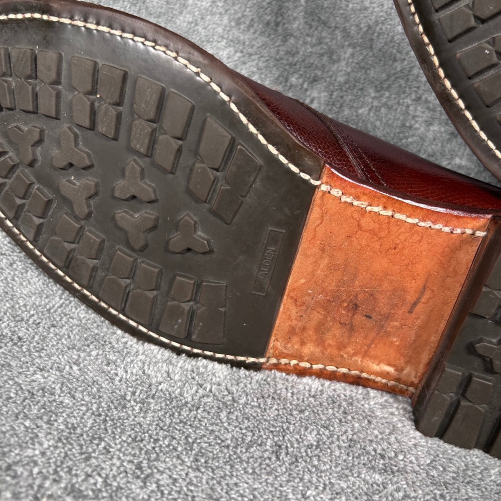 Alden 942C Dutton 3 Eyelet Blucher Brown Alpine Grain Made USA Mens 9.5 A/C - Picture 12 of 15